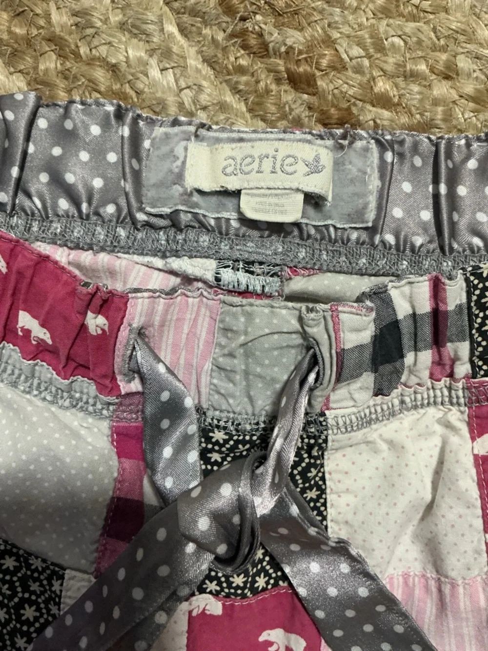 aerie Pink, White & Black Patchwork Lounge Pants - Picture 2 of 3